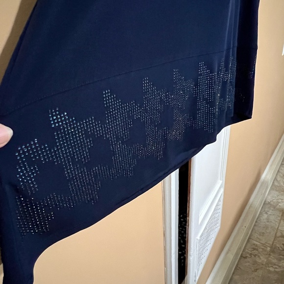 Susan Graver Artisan Collection Tunic with Asymmetrical Embellished Hem - Picture 6 of 8